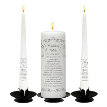 Additional picture of Wedding Wish Silver Candle Set