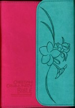 Christian Community Bible, Pink & Turquoise with Magnetic Clip