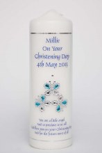 Butterflies in Blue Christening Candle 22 x 7 cm Butterflies in Blue Christening Candle 22 x 7 cm