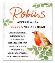 Robins Near You Porcelain Plaque (15cm)