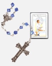 Blue First Holy Communion Rosary Beads
