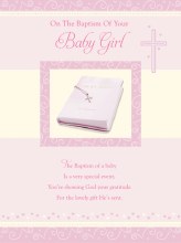 Baptism Baby Girl Card