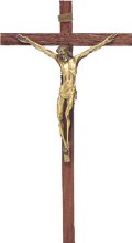 Wooden Crucifix with Brass Corpus (45cm)