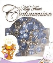 Blue First Holy Communion Rosary Beads Blue First Holy Communion Rosary Beads