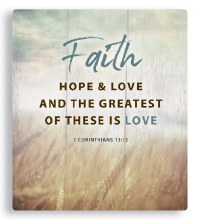 Faith Hope Love Porcelain Plaque (15cm)