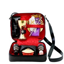 Gold Mass Sick Call Set with Shoulder Bag Gold Mass Sick Call Set with Shoulder Bag