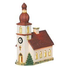 Christmas Porcelain Church with Lights (21cm) Christmas Porcelain Church with Lights (21cm)