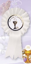 First Holy Communion Rosette Gold Stamped Chalice