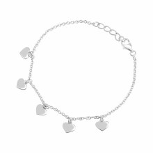 Sterling Silver Heart Charm Bracelet