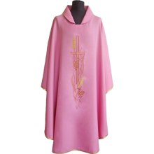 Pink Chasuble with Cross and Grapes Chasuble