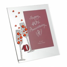 40th Wedding Anniversary Crystal Photo Frame