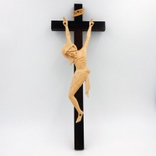 Hand Crafted Crucifix with Cream Corpus (40cm) Hand Crafted Crucifix with Cream Corpus (40cm)