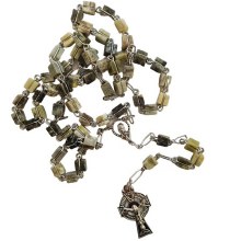Additional picture of Connemara Marble Square Rosary Beads
