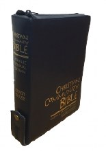 Christian Community Bible, Navy Leather, Zipped