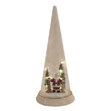 Santa Glass Tree with LED 28cm