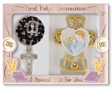 Boy First Holy Communion Gift Set with Rosary Beads