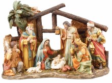 Nativity Set with Shelter (16cm)