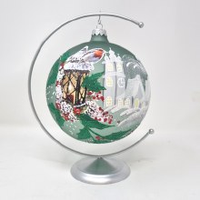 Christmas Church and Robin Scene Bauble Christmas Church and Robin Scene Bauble