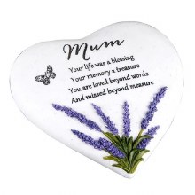 Mum Thoughts of you Lavender Heart Stone Mum Thoughts of you Lavender Heart Stone