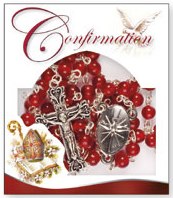 Ruby Confirmation Rosary Beads Ruby Confirmation Rosary Beads