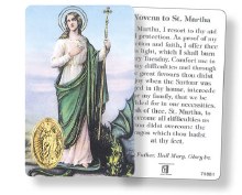 St Martha Prayer Card with Medal