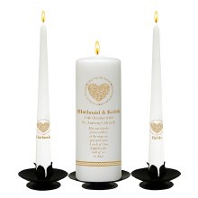 Additional picture of Circle of Love Gold Wedding Candle Set