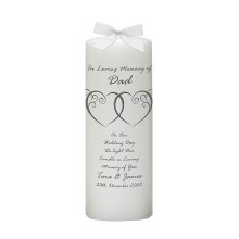 Entwined Heart Silver Wedding Remembrance Candle