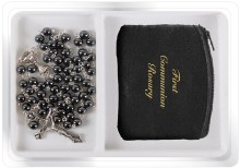 First Holy Communion Hematite Rosary Beads First Holy Communion Hematite Rosary Beads