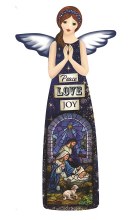 Peace Love Joy Glazed Porcelain Angel (24cm) Peace Love Joy Glazed Porcelain Angel (24cm)