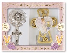 Girl First Holy Communion Gift Set with Rosary Beads