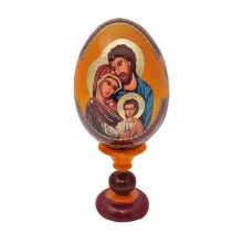 Orange Holy Family Faberge Icon Egg 13cm
