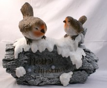 Merry Christmas Robins with lights (40cm) Merry Christmas Robins with lights (40cm)