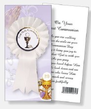 First Holy Communion Rosette Gold Stamped Chalice