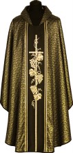 Black Chasuble with Silver Cross and Vines