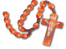 Natural Bead Wood Corded Rosary Natural Bead Wood Corded Rosary