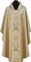 White Chasuble with Gold Crosses Design