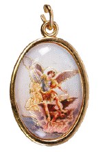 St Michael medal Gold Finish