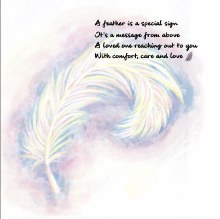Comfort Care and Love Feather Greeting Card
