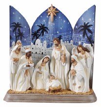 Nativity Scene with Backdrop