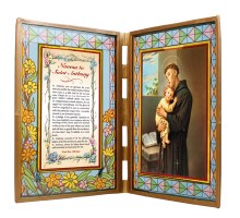 St Anthony Glass Plaque (25x 18cm)