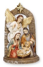 Holy Family with Angel Nativity Scene (15cm)