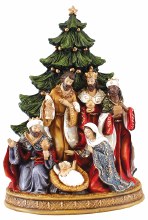 Nativity Christmas Tree Scene 25cm