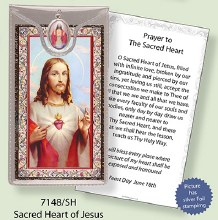 Sacred Heart Prayer Card and Medal