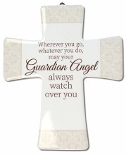 Guardian Angel Porcelain Message Cross