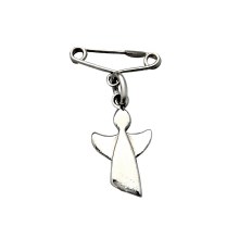 Silver Baby Angel Pin Medal (13mm)