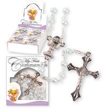 Blue Pearl First Holy Communion Rosary Beads Blue Pearl First Holy Communion Rosary Beads