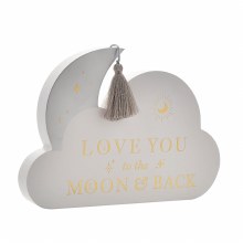 Love You Moon and Cloud Plaque (20cm)