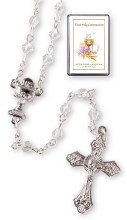 First Holy Communion Crystal Rosary Beads