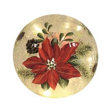 Christmas Poinsettia LED Ball 15 cm