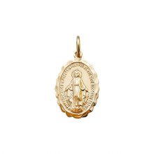 9ct Gold Miraculous Medal Chain (15mm)